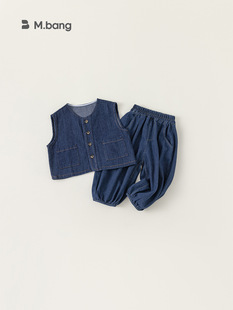Tide, детский джинсовый летний жилет, джинсы, детская одежда, в корейском стиле