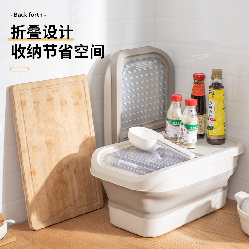 Amazon cocina plegable caja de arroz a prueba de insectos a prueba de humedad olla de arroz sellada Cubo de arroz harina de arroz caja de almacenamiento