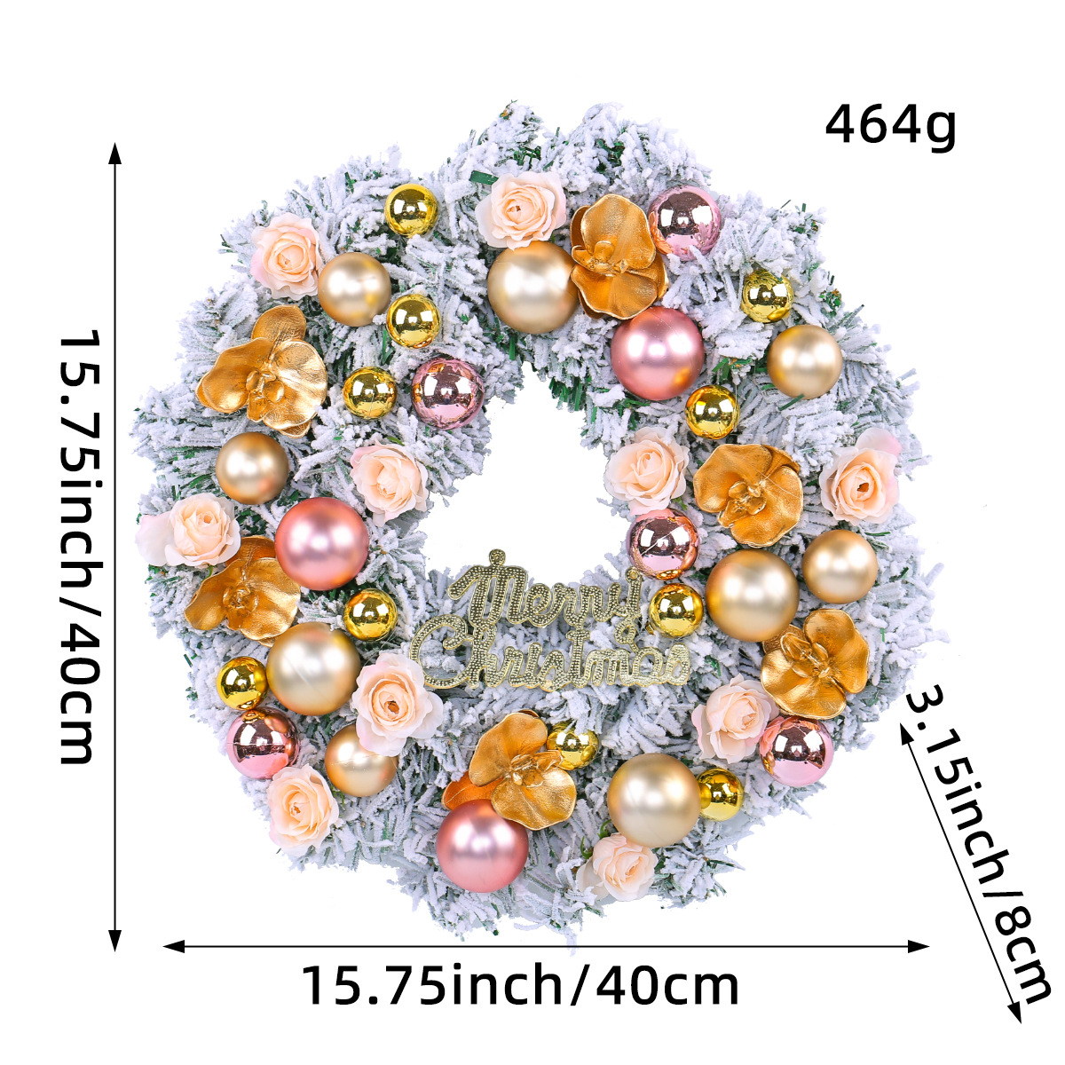 Guirlanda de Navidad transfronteriza decoración de puertas colgantes guirlanda de flores de color de fruta roja de Navidad hotel centro comercial ventanas de diseño de anillo de vid