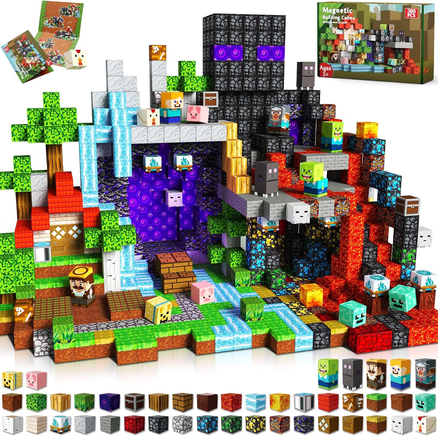 Bloques Magnéticos de Construcción de Castillo My Mini World de Amazon, Azulejos Magnéticos, Juguete de Bloques de Construcción Magnéticos DIY para Niños
