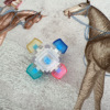 Special-shaped six-button-transparent shell-frosted colorful cap