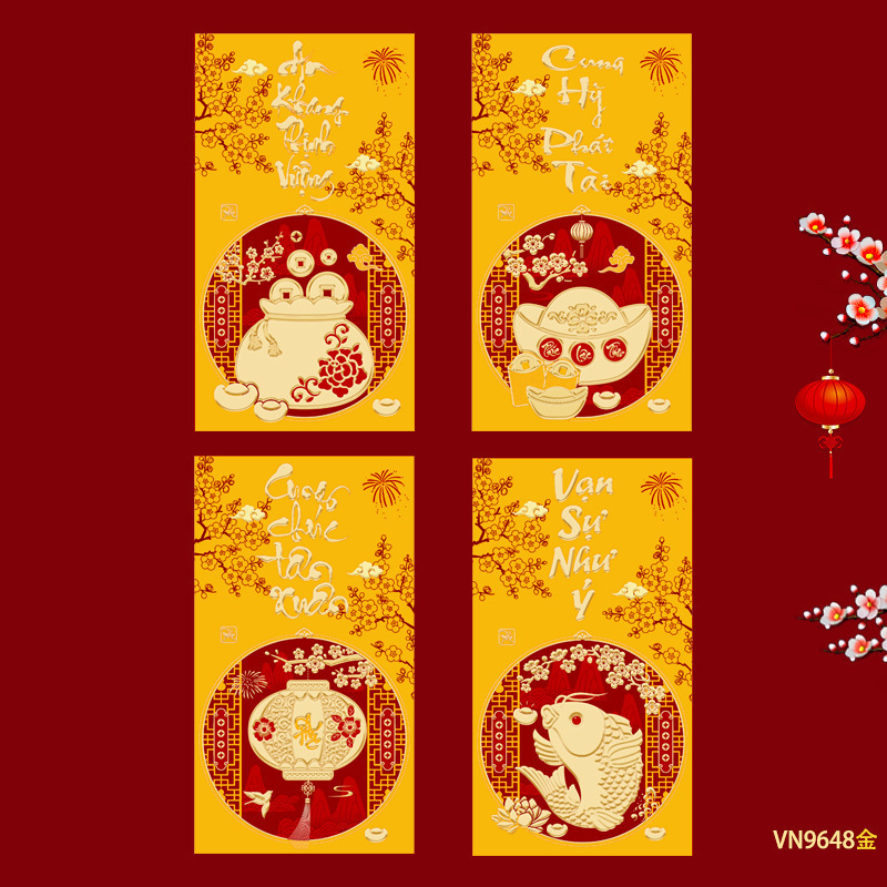 臻婷厂家2026新款越南文红包春节卡通马生肖新年大号利是封袋批发|undefined