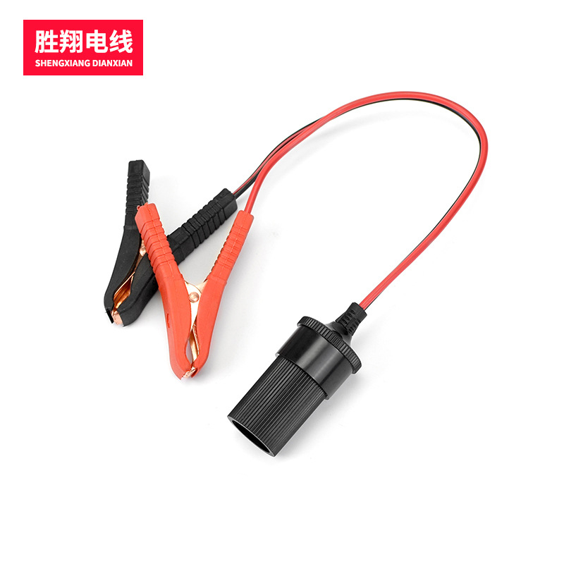 车载电瓶鱼夹线 黑红电瓶线 鳄鱼夹 点烟器接头转换 厂家供应