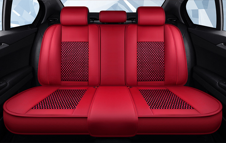 New cross-border Nappa leather and ice silk full-cover car seat cushion and seat cover, suitable for all seasons, comfortable and breathable, wholesale for foreign trade