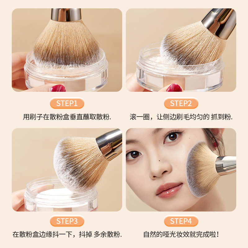 GECOMO Bulb Powder Paint Brush no come polvo, fijación de cepillo, cerdas suaves, grandes cabezas de cepillo, maquillaje, maquillaje