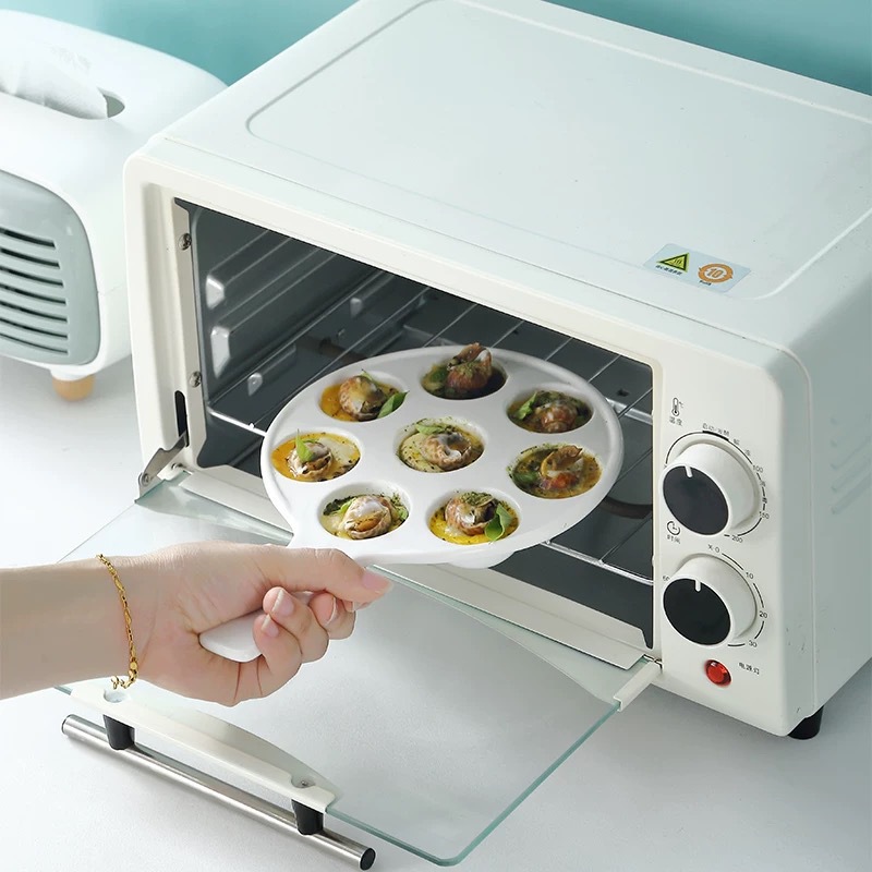 French Baked Snail Plate Creative Ceramic Grilled Snail Plate Microwave Oven Special Baking Mold Commercial Western Food Tableware