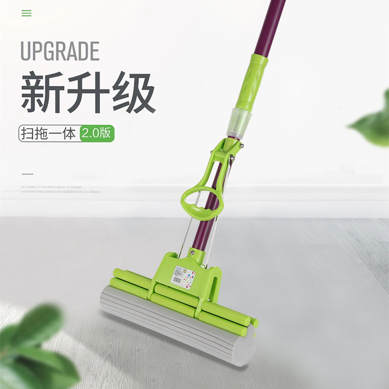 Esponja absorbente fregona perezosa mano libre lavado algodón fregona simple hogar retráctil rodillo fregona al por mayor