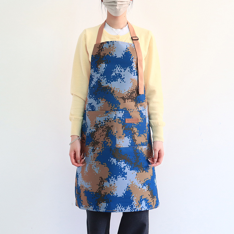 Transfronterizo Amazon camuflado delantal de lona impermeable ajustable café ropa de trabajo delantal de cocina doméstica al por mayor