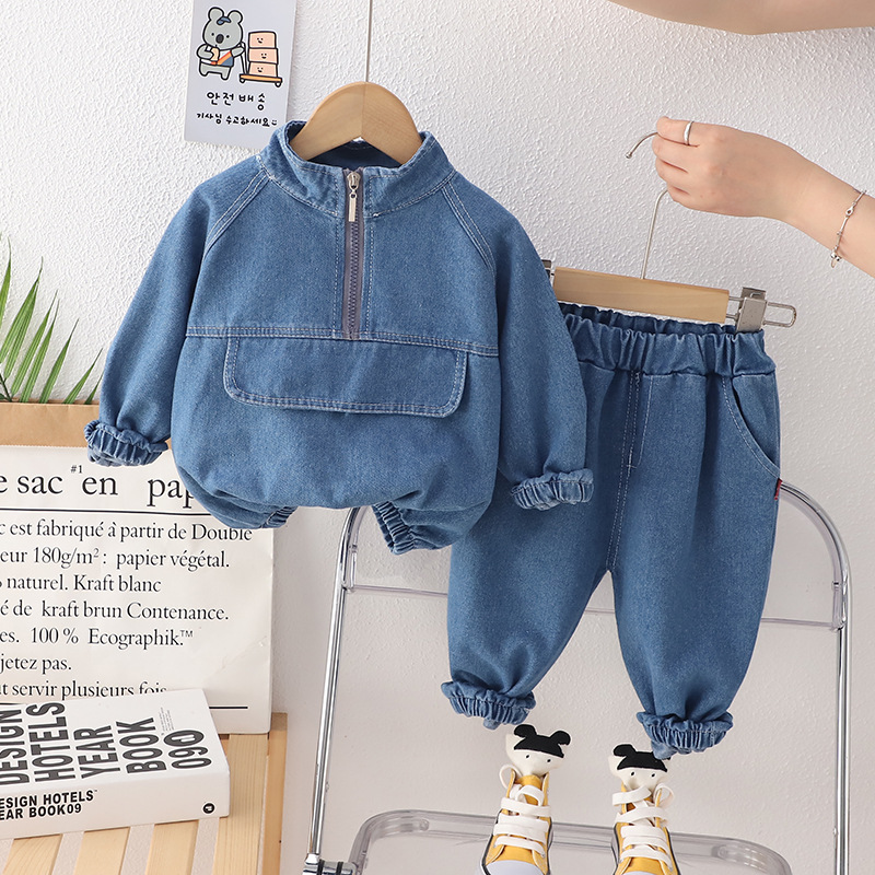 Denim skirt for boys with zipper