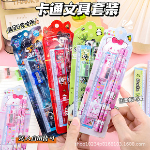 Cartoon Stationery suit Children's Cute Pencil 5-piece Set Children's Day Holiday Gift Kindergarten Prizes School Supplies