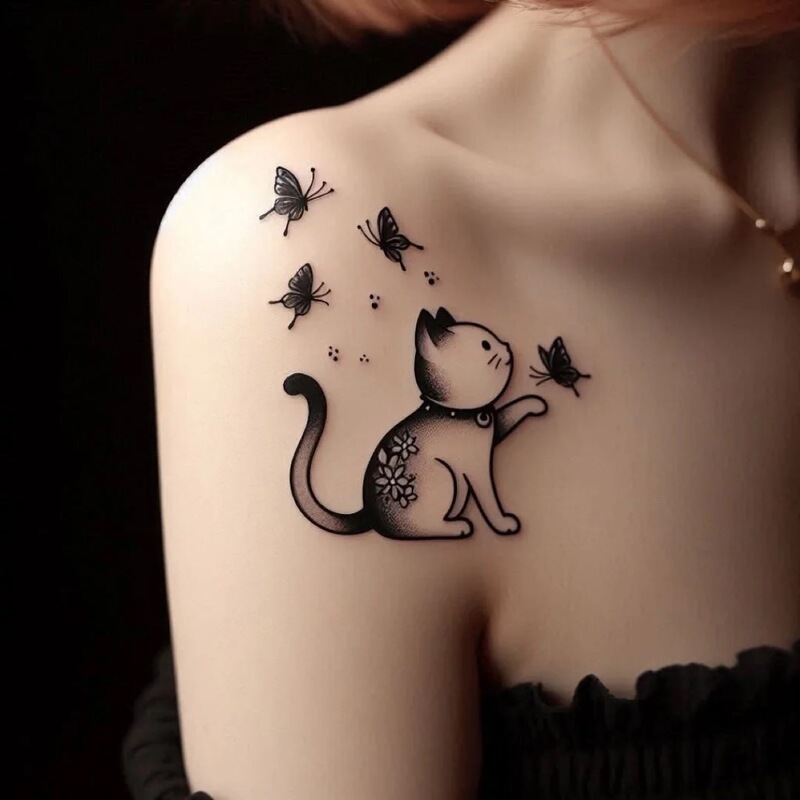 Herbal Juice Butterfly Waterproof, Anti-Scrubbing, Fast Semi-Permanent, Long-Lasting Artificial Tattoo, High-Value Tattoo Reflective