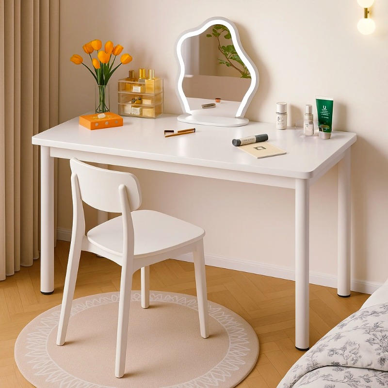 Comodador, escritorio de dormitorio, estante de escritorio, mesa de maquillaje simple, mesa de computadora simple junto a la cama.
