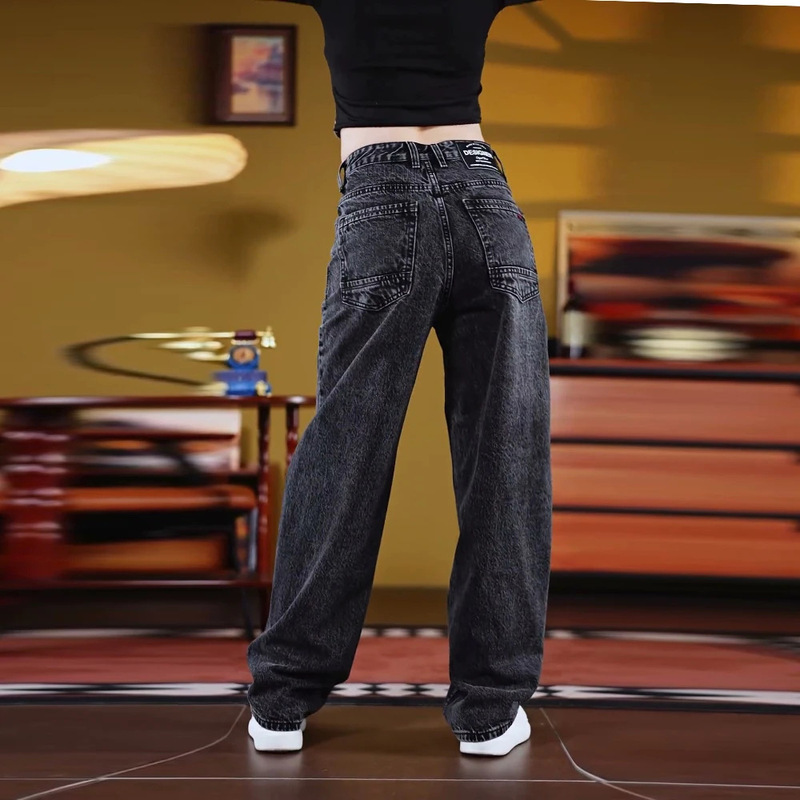 American-style retro jeans for men, spring/autumn 2026 new collection, loose-fit straight-leg pants, fashionable and versatile casual wide-leg pants American-style retro jeans for men, spring/autumn 2026 new collection, loose-fit straight-leg pants, fashionable and versatile casual wide-leg pants
