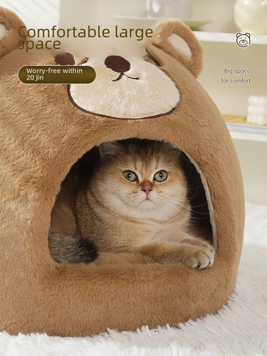 Cat kennel is warm in winter, enclosed for sleeping, dog kennel for all seasons, pet sofa, cat bed, winter cat house