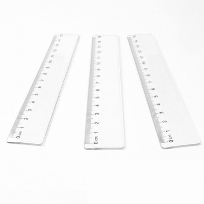 Ruler pupil Straightedge wave 15cm transparent 20 centimeter Straightedge measure Draw student Stationery thickening