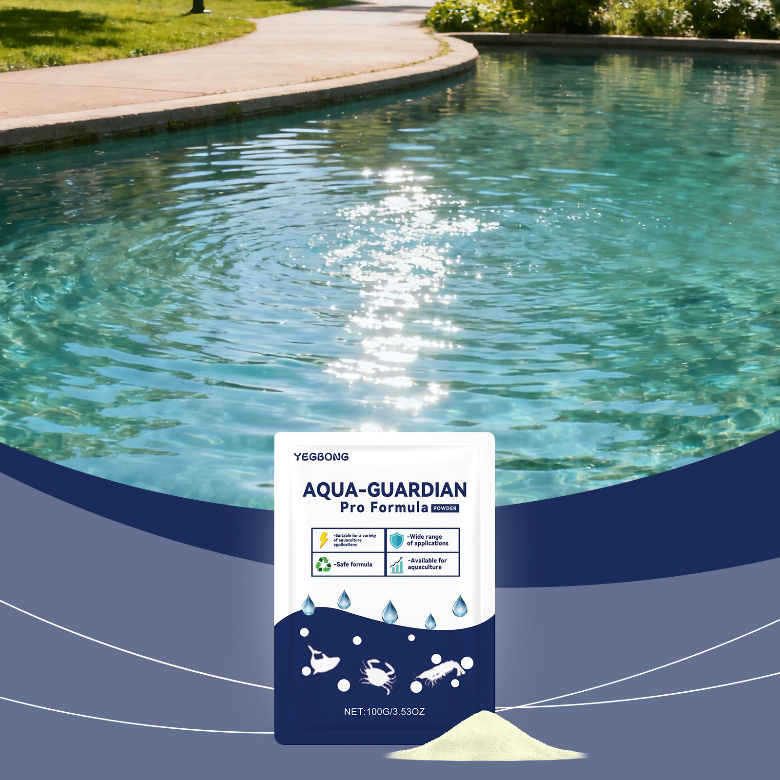 Yegbong Water Clarifying Powder Purifies Water, Makes It Clear and Long-Lasting, Cleans Household Fish Tanks, and Provides Water Purification Care