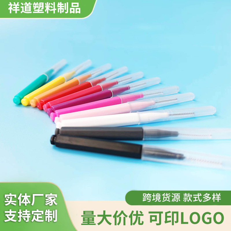 Pencil-Shaped Interdental Brush for Oral Cleaning, Wholesale Interdental Brush, Soft-Bristled Orthodontic Brush, Floss Stick, Plastic Interdental Brush