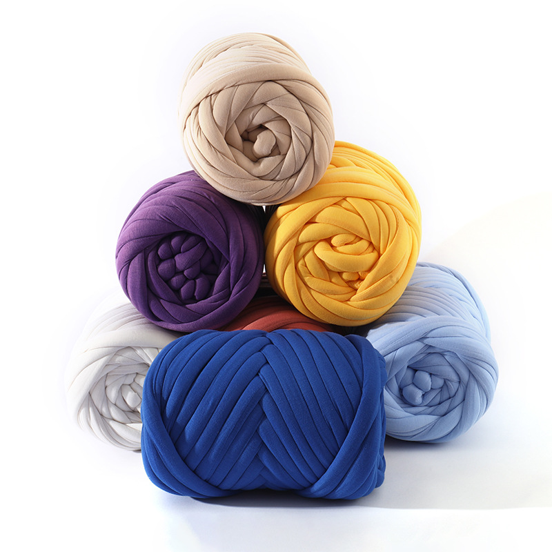 跨境冰岛线毛线diy拖鞋包包高弹灌心毛线冠心纱冠心棉特粗布条线