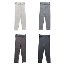 高品质精梳彩棉混莱卡针织打底裤儿童四面弹坑条紧身针织长裤秋冬