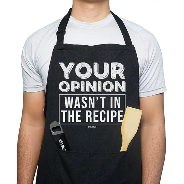 Factory Direct Sales Cross-Border Neck-Hanging Apron for Barbecue, Cooking, Restaurant Kitchen, with Lettering, Household Chores Apron