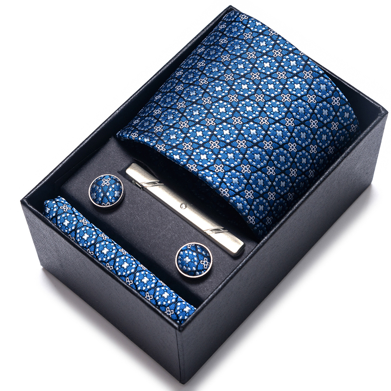 Set de Caja de Regalo con Corbata de Negocios para Hombre de Rayón Jacquard para Boda