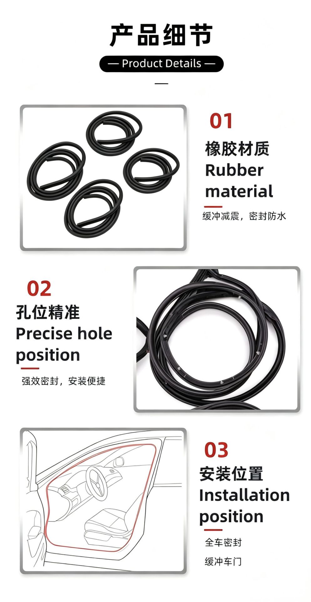 Suitable for Bmw E36 Coupe 2-Door Version Door Frame 51711977727 51711977728 Sealing Strip