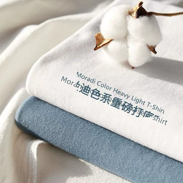 Men's 230g Pure Cotton Knitted Short-sleeved Summer Fashion Brand Clothing Base Shirt White T-shirt Men's Couple Clothing T-shirt Clothes