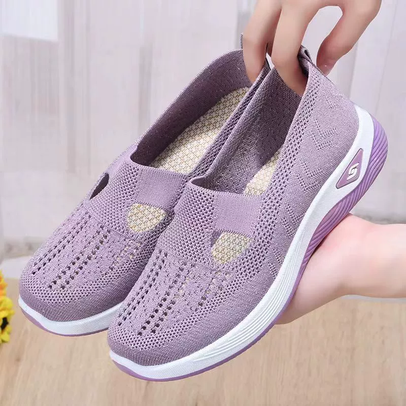 Оптом и в розницу старая Пекинская Тканевая обувь, женская обувь без шнуровки для среднего и пожилого возраста, дышащая обувь с мягким дном, сетчатая материнская обувь, полый легкий вес