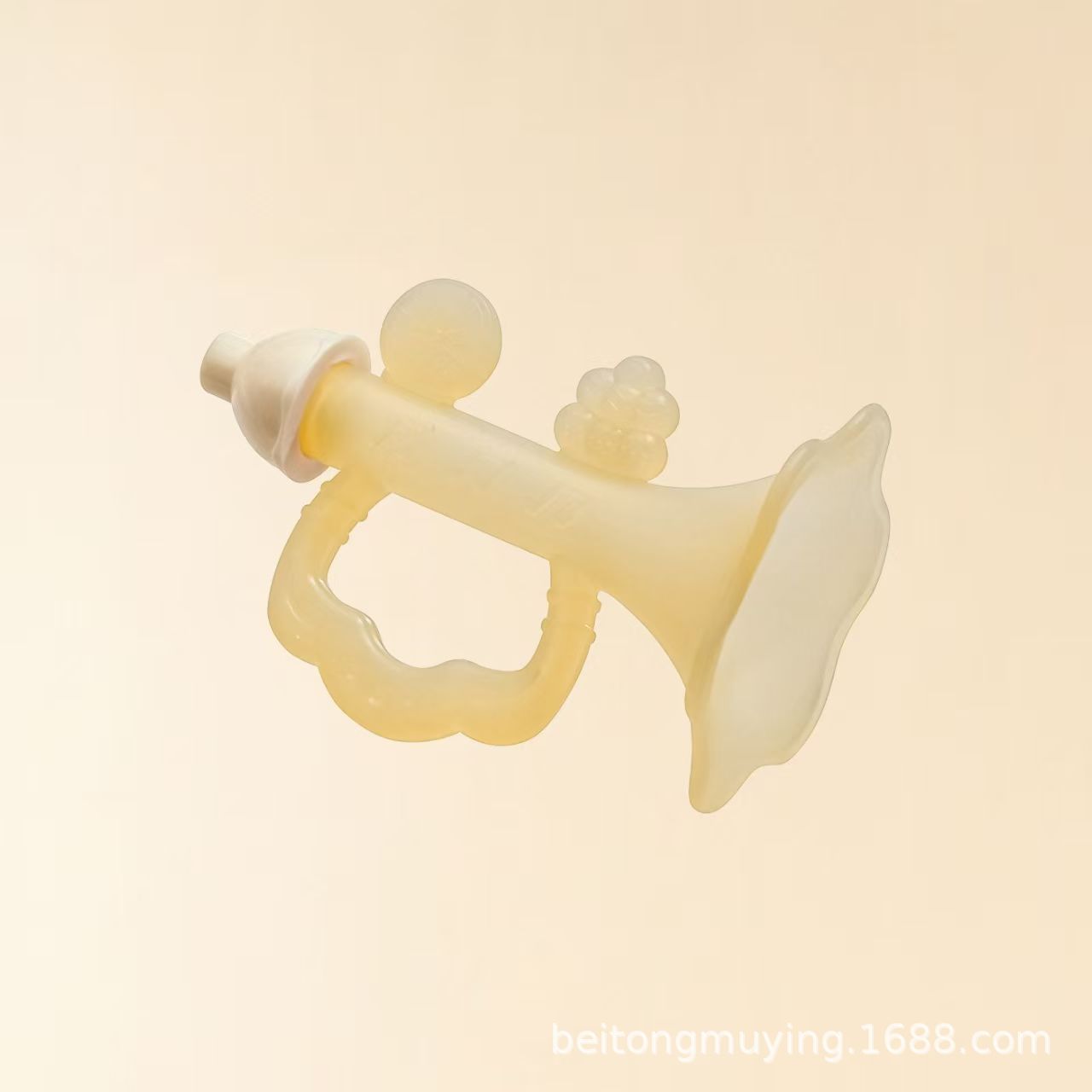 Pequeña bocina de goma de diente para bebés, palito de dientes para bebés pequeños, silicona especial para niños, instrumento musical para soplar, mordida y boca tranquila