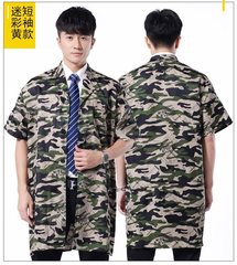 夏季透氣短袖藍大褂倉庫搬運薄款男女工作服防塵服罩衣勞保大褂