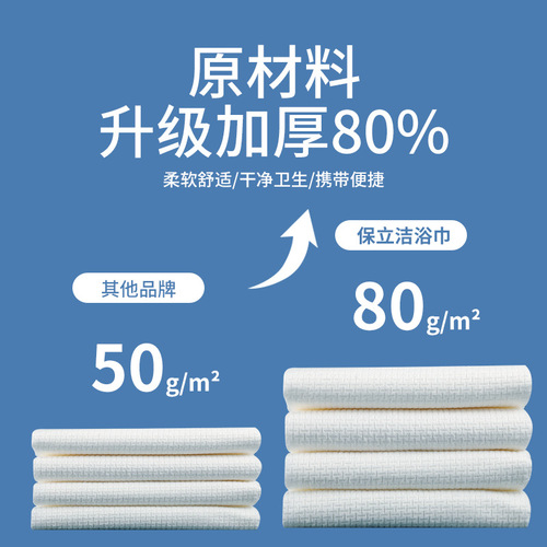 Single-use foldable bath towel individually packed, larger and thicker travel portable towel bath towel hotel bathing supplies