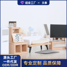 加工定制仿真迷你家具小厨房儿童木制过家家玩具娃娃屋场景小摆件