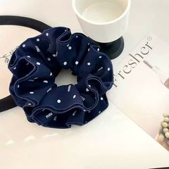 超miu系~日韩简约西装灰小波点四层大肠发圈气质百搭日常丸子头花