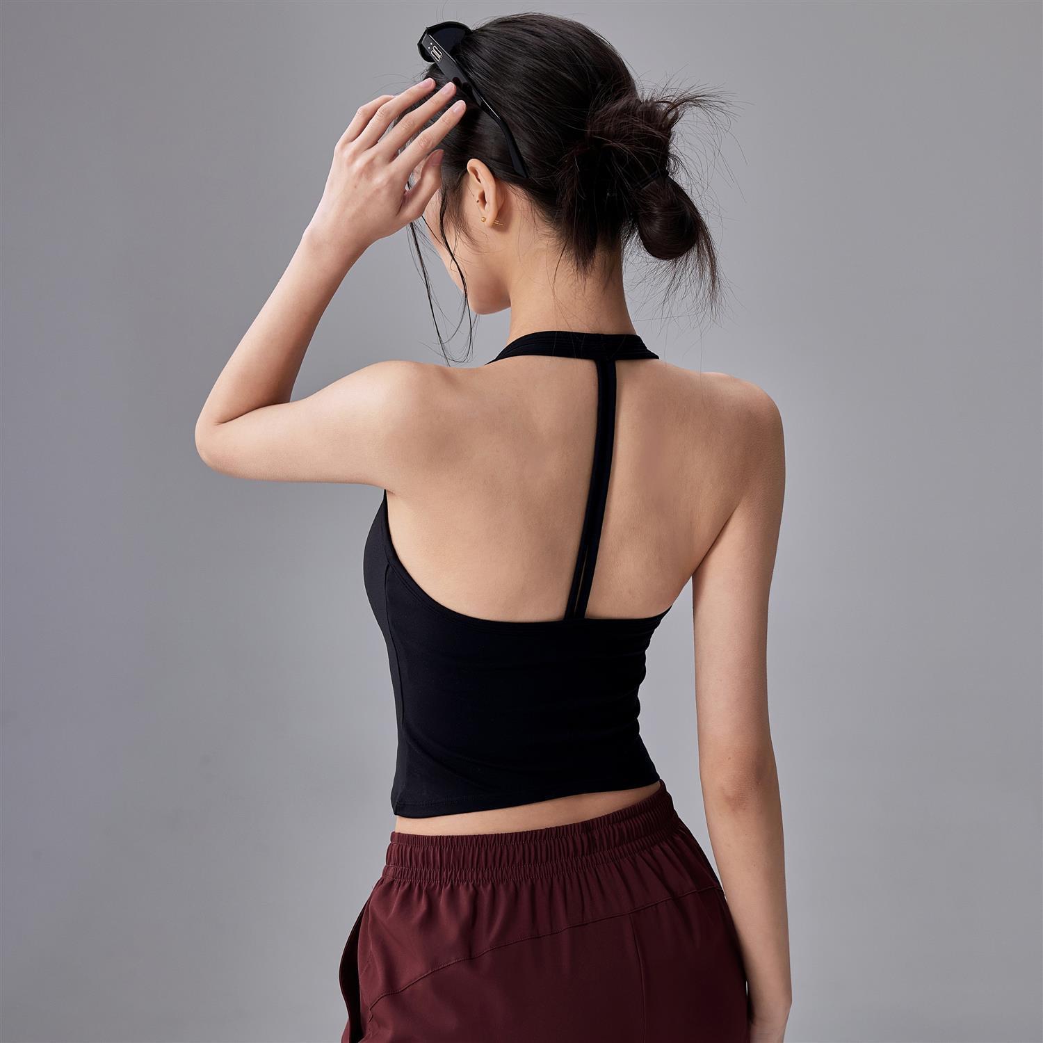 S012 Sports Vest Women's Halter Neck Fitness Underwear Outerwear Yoga Wear Pilates Training Running Top