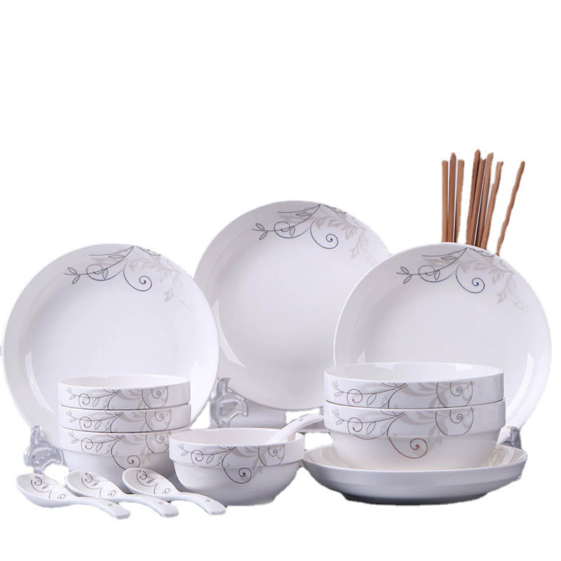 Ceramic dinnerware set (Liangjun Trading Company), floral pattern, multi‑piece soup bowl options