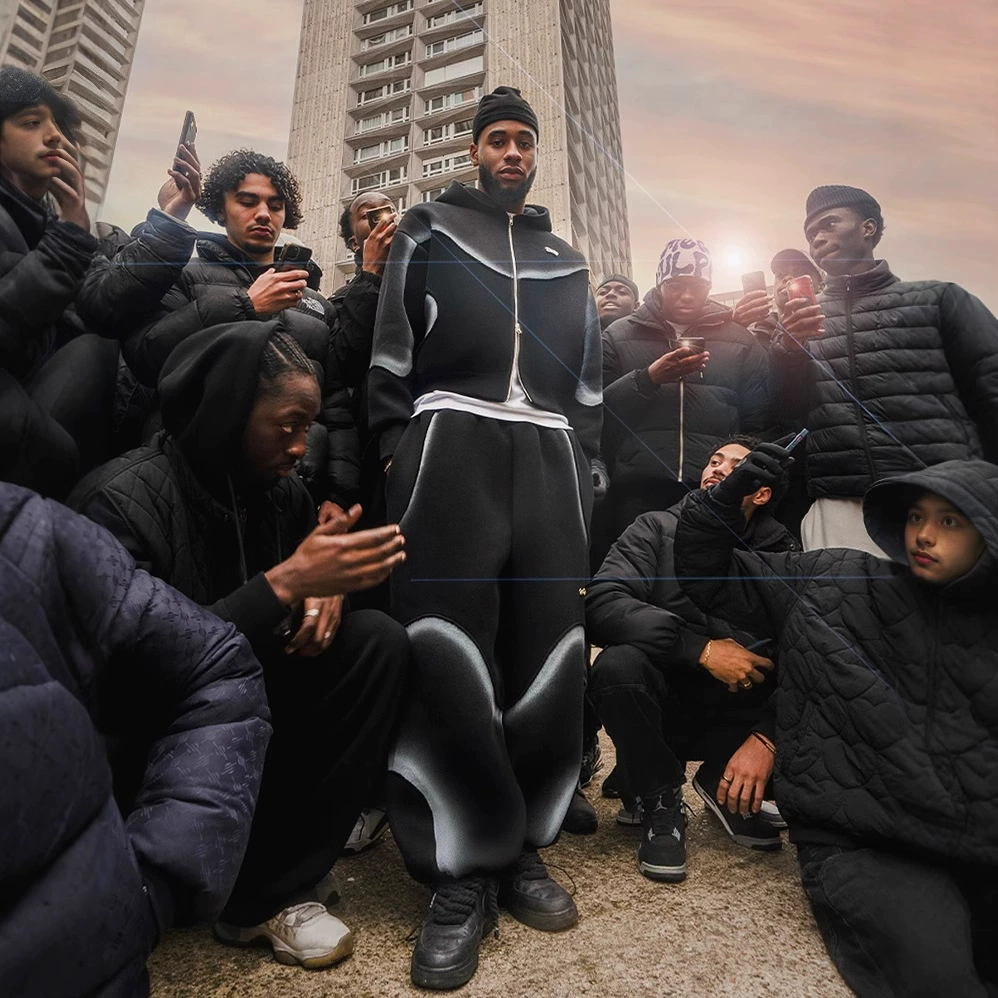 Мужской кардиган-худи с деконструктированным цифровым принтом, модный повседневный универсальный комплект, базовый элемент гардероба