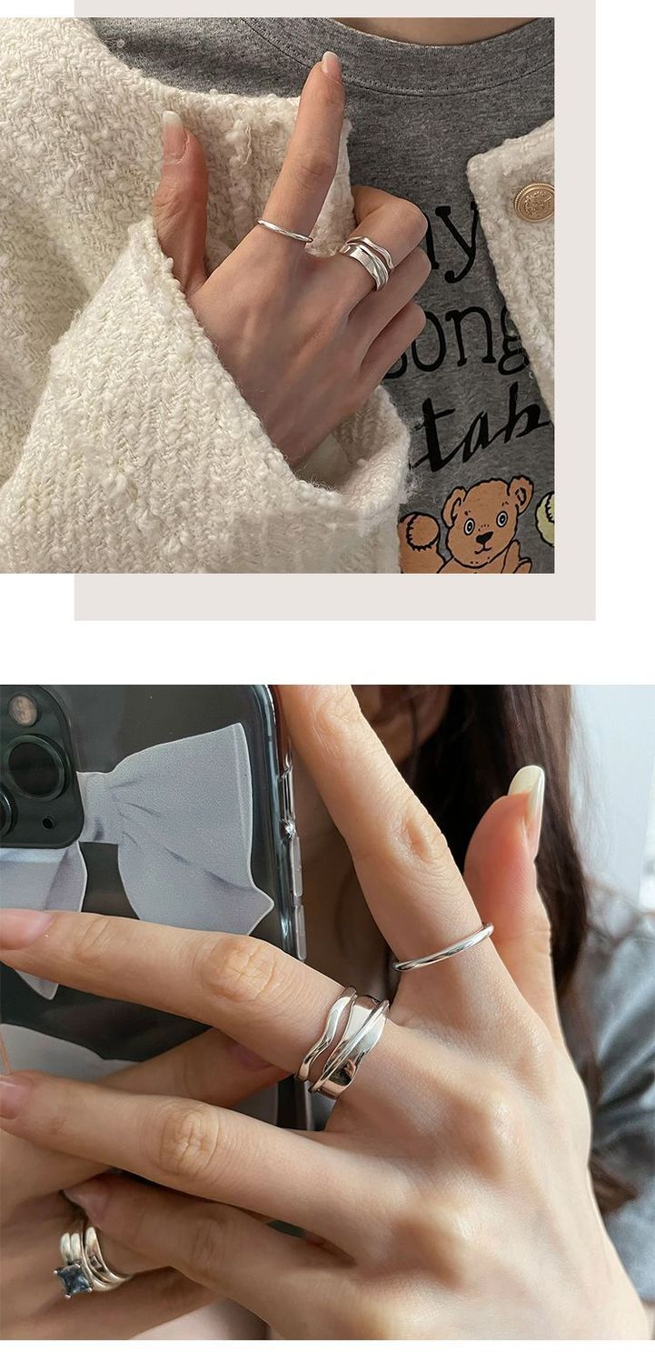 Anello di tendenza per coppie con dito indice in argento puro, design di nicchia, sensazione di alta qualità, personalità alla moda, per Capodanno_voghion.com