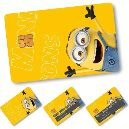 Наклейки для кредитных карт Minions Mi и наклейки для ценовых карт Съемные защитные наклейки из ПВХ Наклейки для транспортных карт против морщин