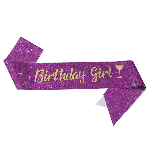 Cross-border birthday party glitter shoulder strap etiquette belt…