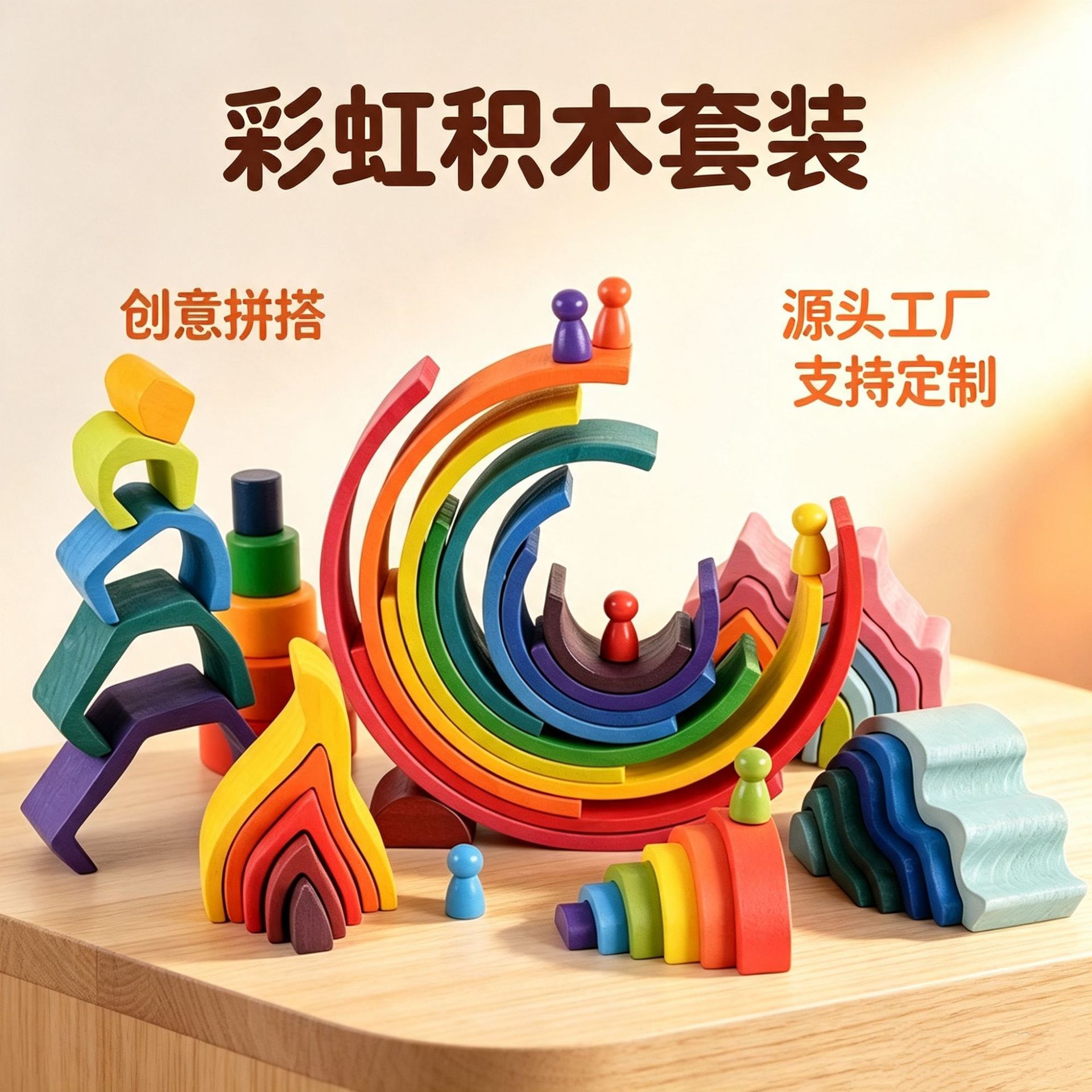 Wooden rainbow constructor