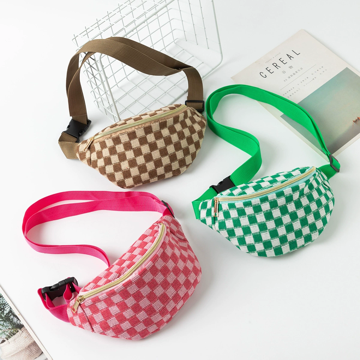 24-летние трансграничные горячие сумки в клетку для талии для мужчин и женщин