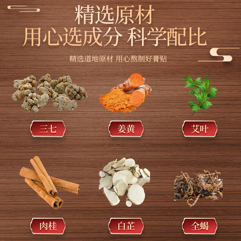 南京同仁堂三七透骨貼り薬 肩・首・膝・腰椎関節用 艾草温湿布 艾灸透骨貼り薬|undefined