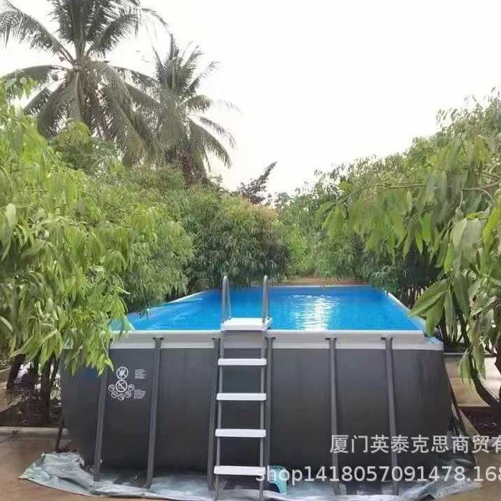 Intex Butterfly Inflatable Swimming Pool Square Bracket Round Bracket Swimming Pool Family Outdoor Large Pool Wholesale