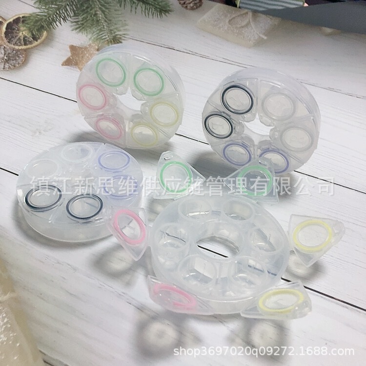 Round Multi-Pair Pressing Double Box Clamshell Type Beauty Pupil Box Contact Lens Care Box Companion Box xy310 Round Multi-Pair Pressing Double Box Clamshell Type Beauty Pupil Box Contact Lens Care Box Companion Box xy310