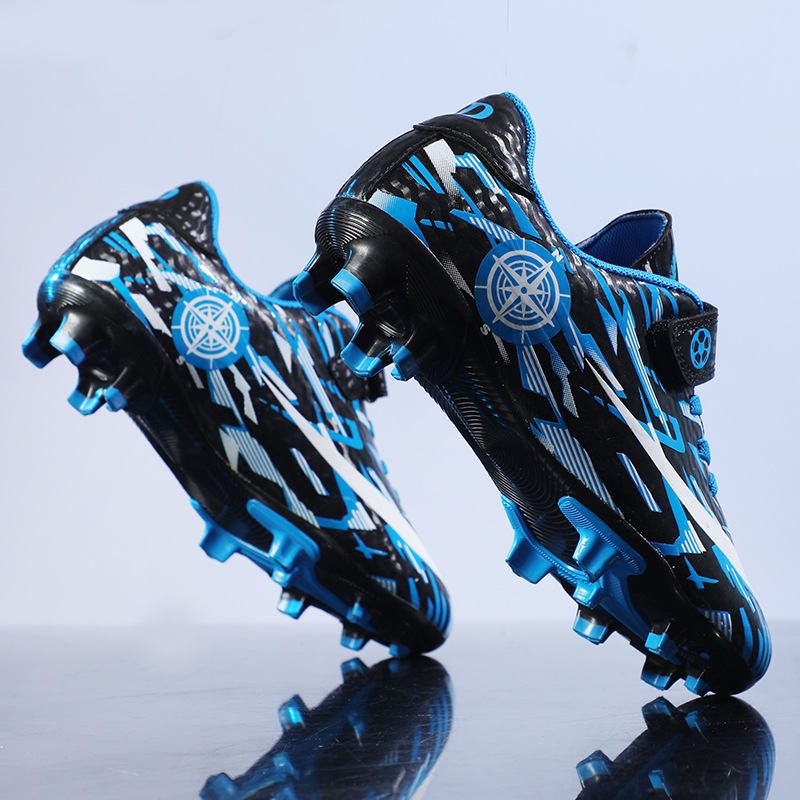 ShoeGlobe In Stock Cross-Border Soccer For Men With Velcro TF Cleats Long Student Youth Training Shoes Competition Spikes_voghion.com