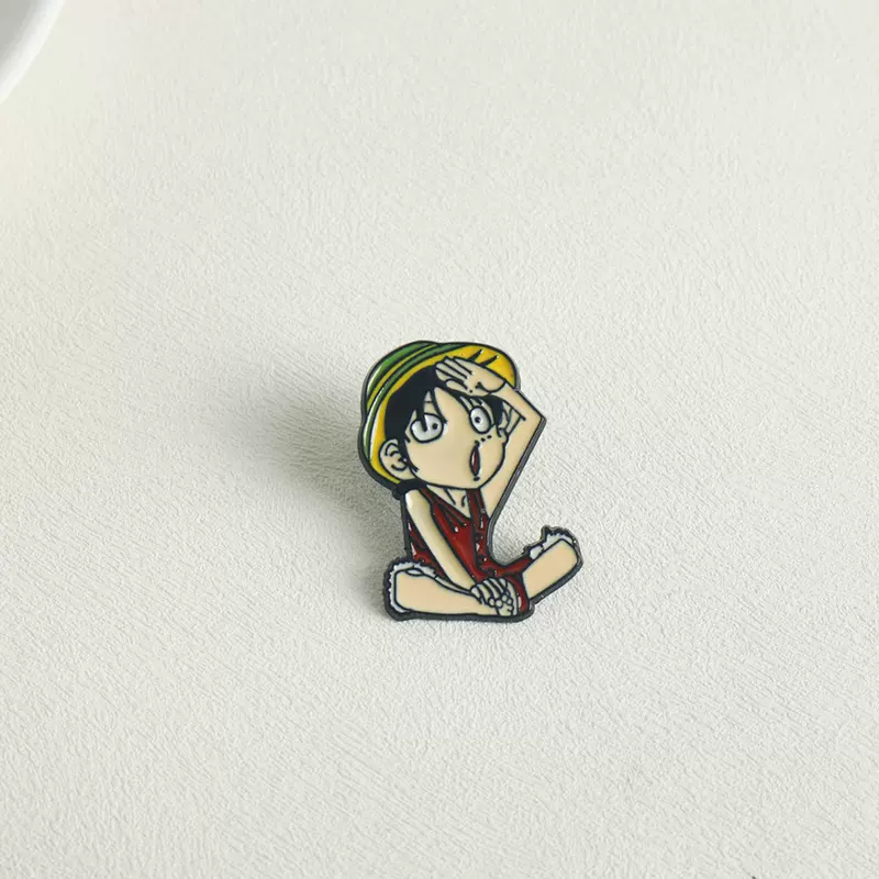 Японская One Piece окружающая соломенная шляпа для ребенка милый Лuffy значок Q версия мультяшный персонаж брошь для школьного рюкзака одежды соответствие