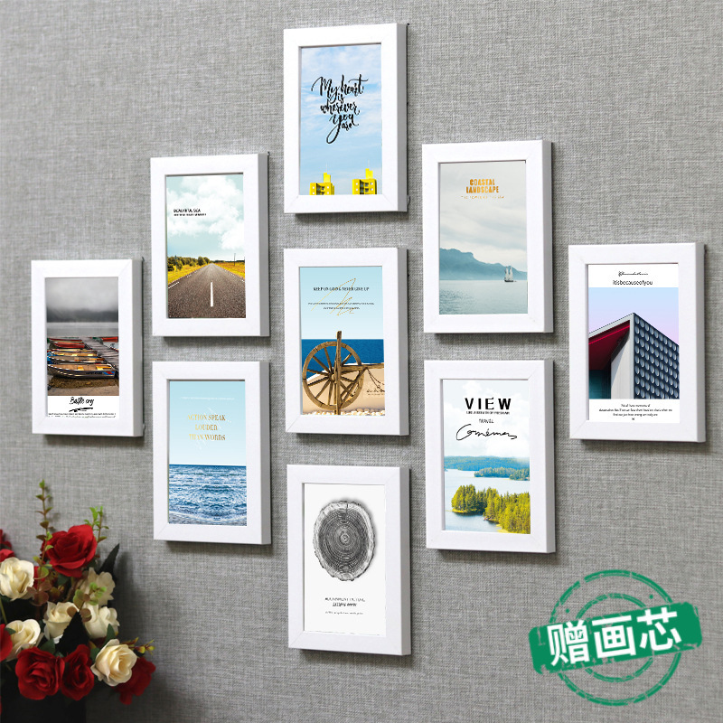 Simple Modern Photo Frame Wall Photo Wall Background Wall Creative Living Room Decoration Combination Punch-free Personalized Photo Wall Simple Modern Photo Frame Wall Photo Wall Background Wall Creative Living Room Decoration Combination Punch-free Personalized Photo Wall