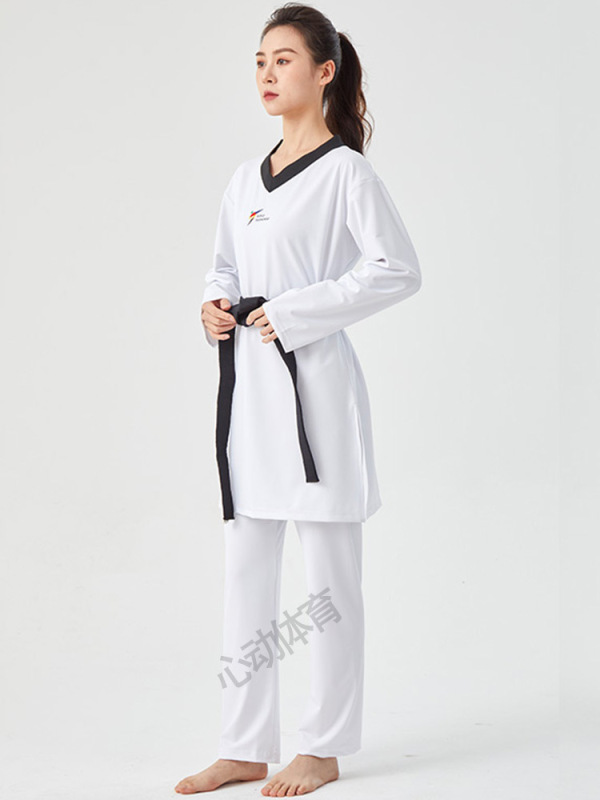 新规テコンドータイトな弾力試合服子供成人競技服テコンドー服高弾試合服|undefined