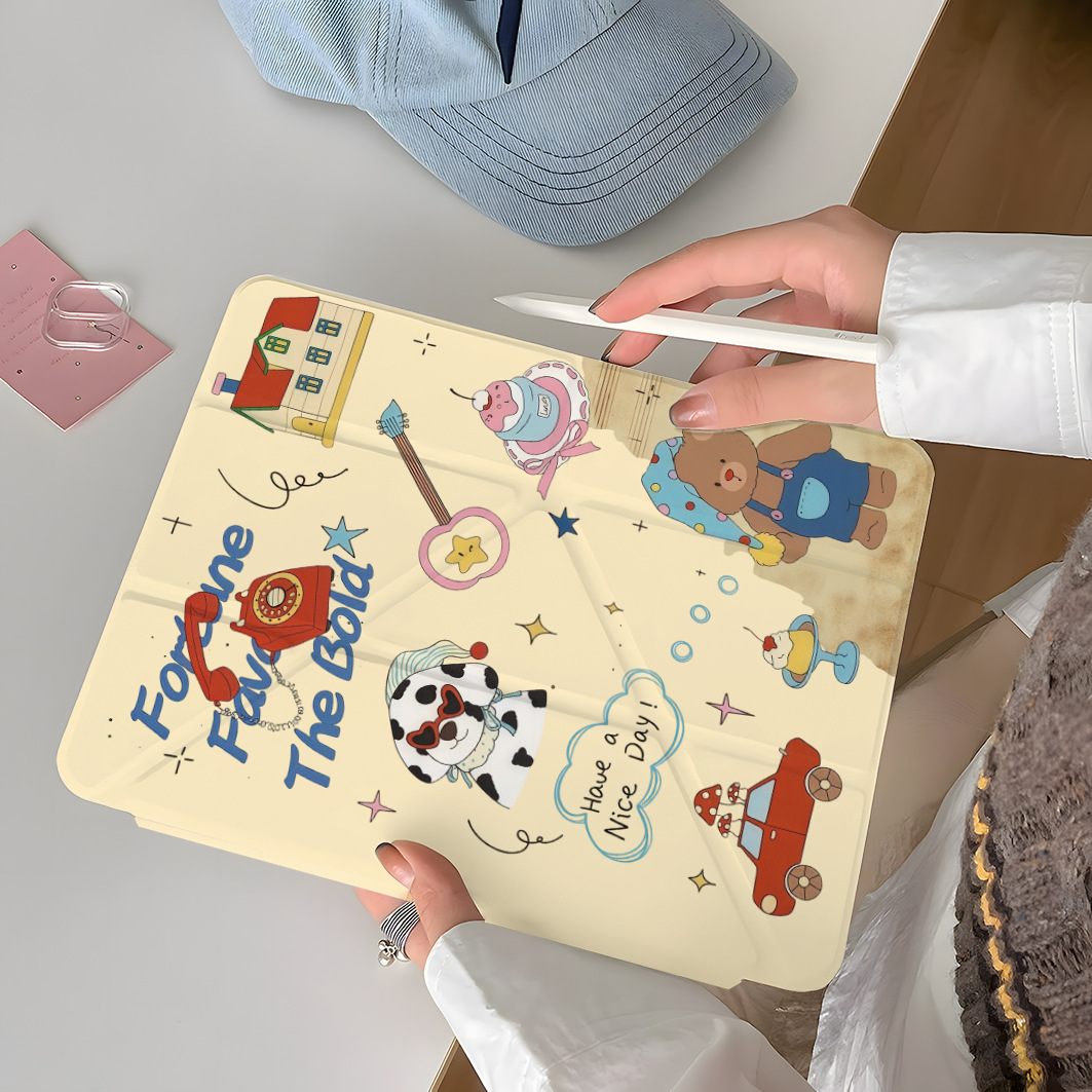 House Bear Car Ipadpro11 Inch 10/9/8 Generation Mini7 Protective Case A16 Tablet Air6 Protective Case 5