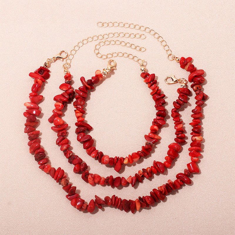 Simple Style Solid Color Natural Stone Bracelets Anklet Necklace